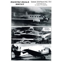 Decals for 1/72 Siebel/Nord NC.701 Kartverket/Geographical Survey Office Decals for 1/72 Siebel/Nord NC.701 Kartverket/Geographical Survey Office