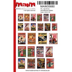 1/35 - 1/24 Pin-ups & Cars Poster (self adhesive, retro style) 1/35 - 1/24 Pin-ups & Cars Poster (self adhesive, retro style)
