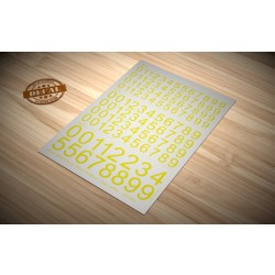 Water-slide Decal - Large Yellow Numbers Water-slide Decal - Large Yellow Numbers