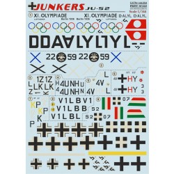 1/144 Junkers Ju-52 Decals 1/144 Junkers Ju-52 Decals