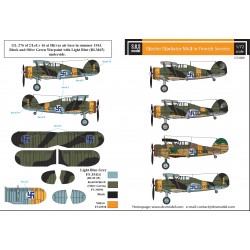 1/72 Gloster Gladiator Mk.II in Finnish Service Decals for Airfix kit 1/72 Gloster Gladiator Mk.II in Finnish Service Decals for Airfix kit