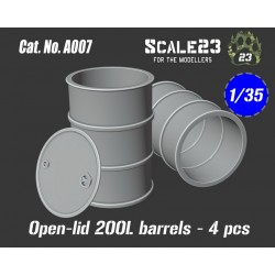 1/35 Open-Lid 200L Barrels (4pcs) 1/35 Open-Lid 200L Barrels (4pcs)