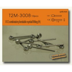 T2M 1/12 Adjustable Alxes&Hex Nuts w/Flange for YZR M1 Front&Rear Wheels 