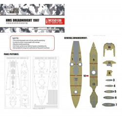 Hunter 1/350 RUSSIAN SEWASTOPOL deck masking sheet for zvezda 9040 M350112 