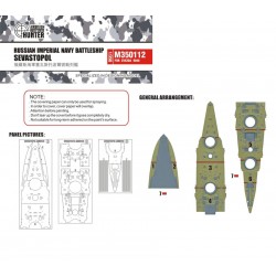 Hunter 1/350 RUSSIAN SEWASTOPOL deck masking sheet for zvezda 9040 M350112 
