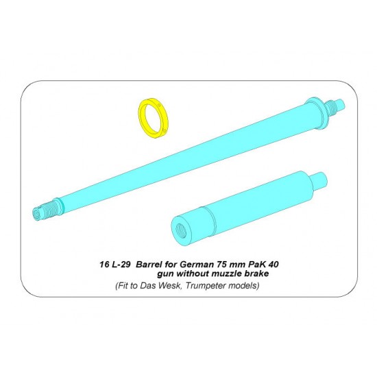 1/16 75mm PaK 40 Gun Barrel without Muzzle Brake for Das Werk/Trumpeter kit 1/16 75mm PaK 40 Gun Barrel without Muzzle Brake for Das Werk/Trumpeter kit