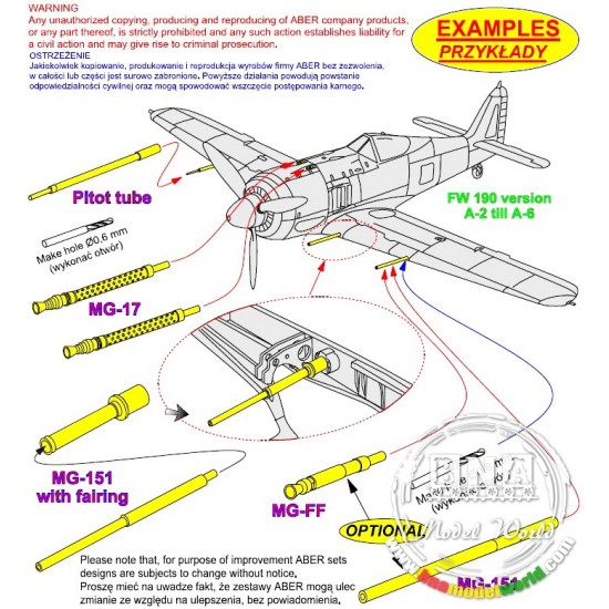 Armament for 1/48 German Focke-Wulf Fw-190 Versions A2 up to A6