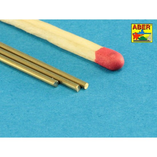 Brass Round Rods 1.2mm (Length: 250mm, 3pcs)