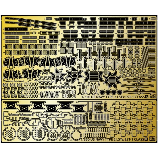 1/350 US Navy Type 2 LSTS LST-1 Class Landing Ship Conversion Set for AFV Club #SE73515 1/350 US Navy Type 2 LSTS LST-1 Class Landing Ship Conversion Set for AFV Club #SE73515