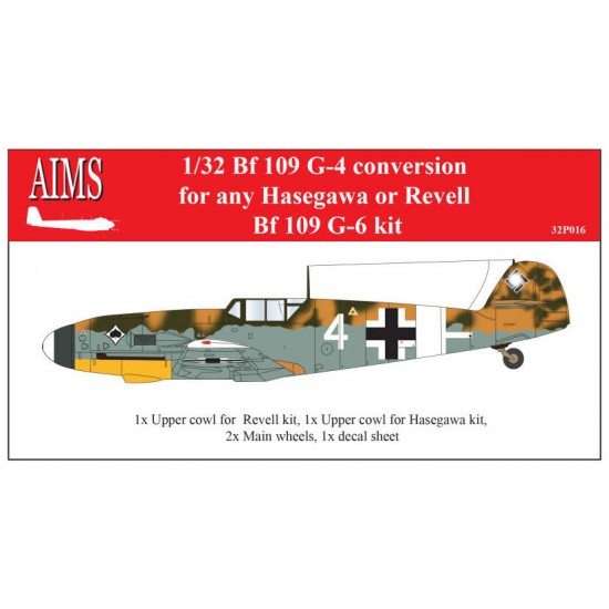 1/32 Messerschmitt Bf-109G-4 Conversion Set for Hasegawa/Revell G-6 kits
