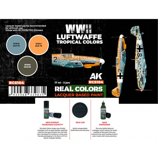 Real Colours Lacquer Based Paints set - WWII Luftwaffe Tropical (3x 17ml) Real Colours Lacquer Based Paints set - WWII Luftwaffe Tropical (3x 17ml)
