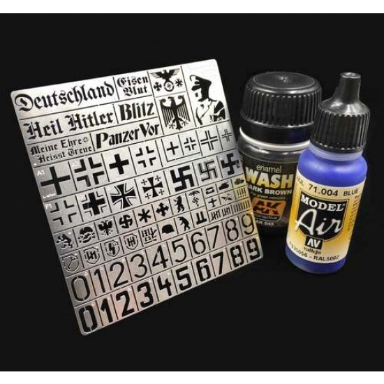 WWII German Stencil (Masking) for 1/32, 1/35 Scale Models (80x85mm)