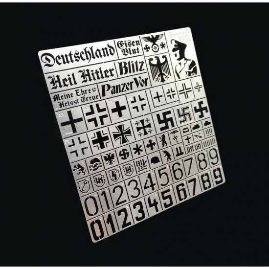 WWII German Stencil (Masking) for 1/32, 1/35 Scale Models (80x85mm)