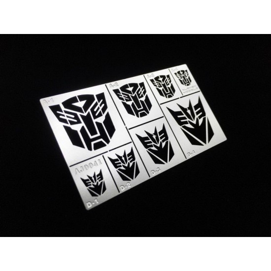 Transformer Logo Stencil (Masking) for 1/32, 1/35 Scale Models (80x40mm)
