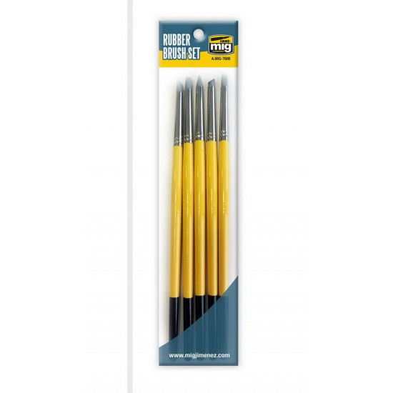 Rubber Brush Set (5 Different Rubber Brushes)