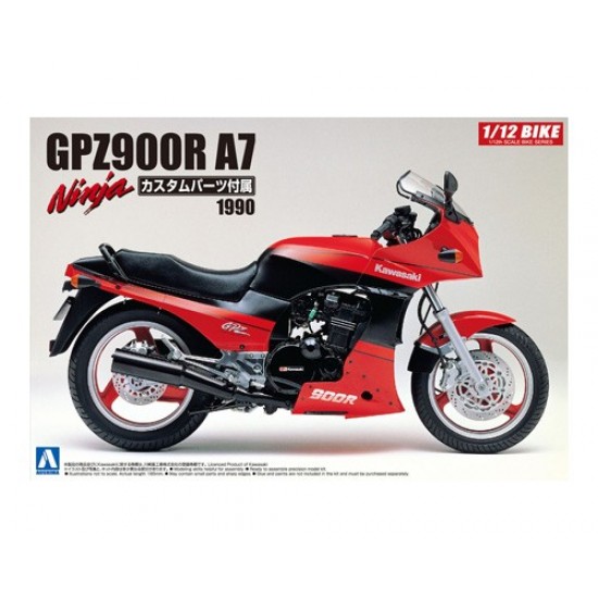 1/12 Kawasaki GPZ900R Ninja A7 Bike w/Custom Parts