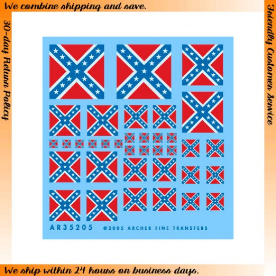 U.S. Civil War Confederate Battle Flags for Various Scales