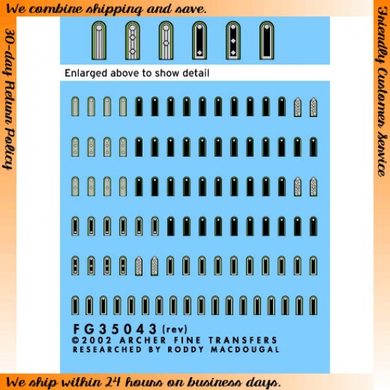 1/35 German SS Shoulder Boards For Panzergrenadiers