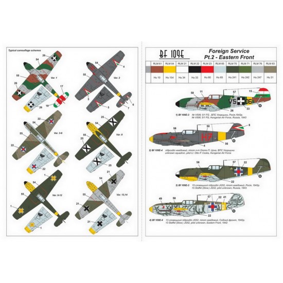 1/144 Messerschmitt Bf 109E Foreign Service Aces #2 - Hungary/Slovakia/Bulgaria/Romania