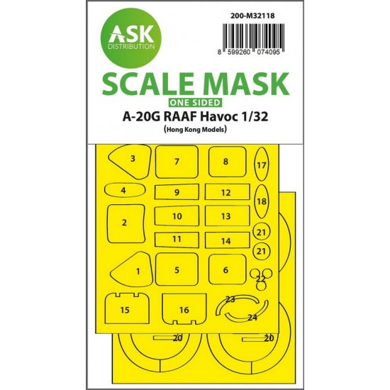 1/32 A-20G Raaf Havoc One-Sided Express Fit Mask for HK Models 1/32 A-20G Raaf Havoc One-Sided Express Fit Mask for HK Models