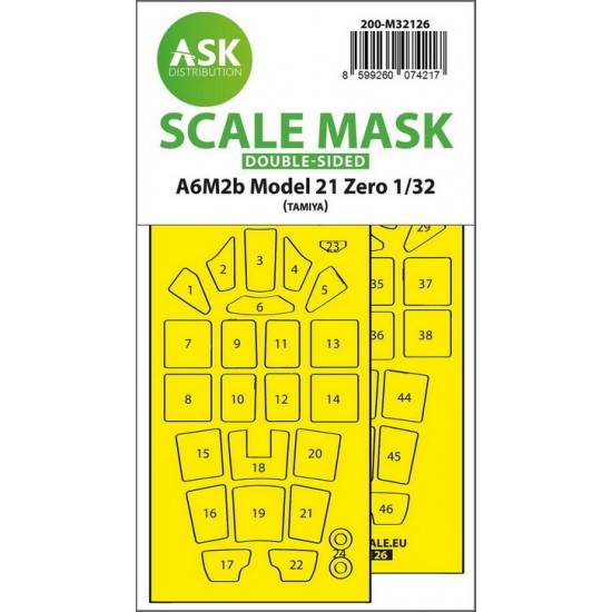 1/32 A6M2B Model 21 Zero Double-Sided Express Fit Mask for Tamiya kit 1/32 A6M2B Model 21 Zero Double-Sided Express Fit Mask for Tamiya kit