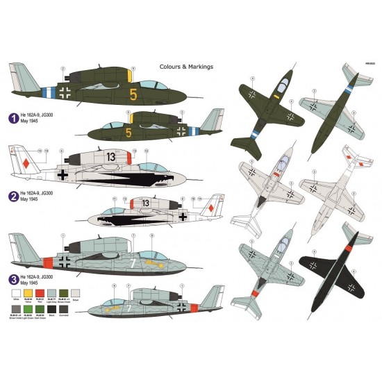 1/72 Heinkel He 162A-9 Salamander JG300 Jet Fighter 1/72 Heinkel He 162A-9 Salamander JG300 Jet Fighter