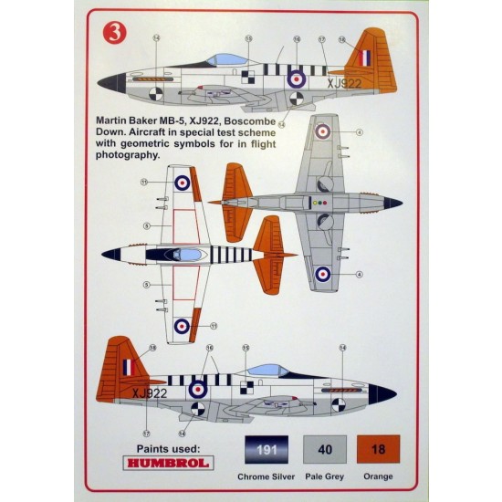1/72 Martin Baker M.B.5 Decal Boscombe Down 1/72 Martin Baker M.B.5 Decal Boscombe Down