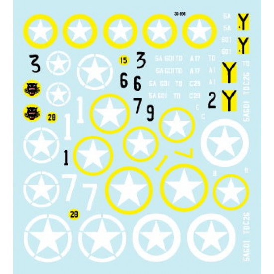 1/35 US 601st Tank Destroyer Battalion Decal for M5A1 Stuart/M2 Halftrack/M10 GMC in Italy 1/35 US 601st Tank Destroyer Battalion Decal for M5A1 Stuart/M2 Halftrack/M10 GMC in Italy
