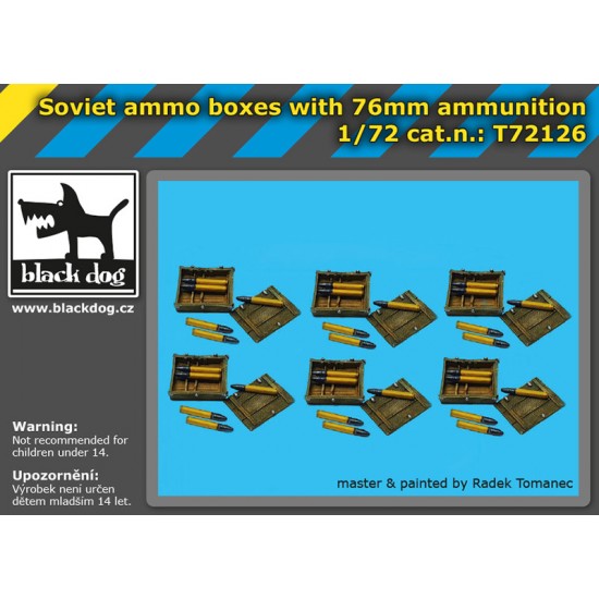 1/72 Soviet Ammo Boxes w/76mm Ammunition