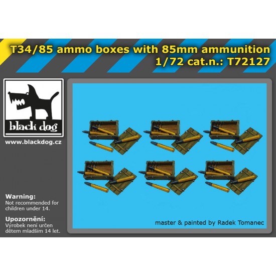 1/72 T34/85 Ammo Boxes with 85mm Ammunition