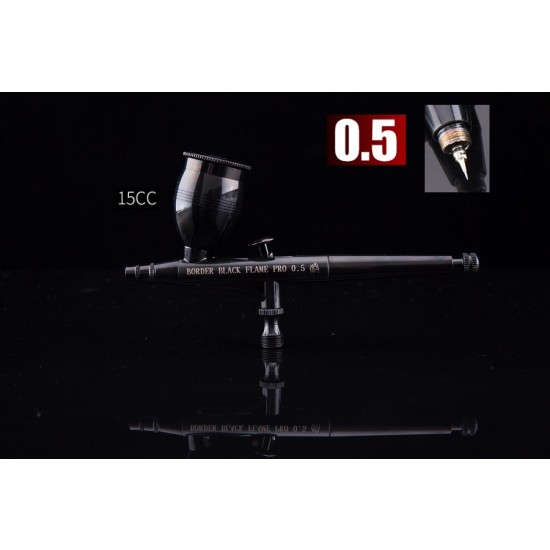 Black Flame 0.5mm Dual Action Airbrush w/15cc Cup [Pro]