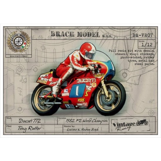 1/12 Ducati TT2 Tony Rutter 1982 F2 World Champion Version
