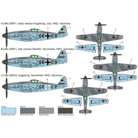 1/144 Messerschmitt Me-309 V1/V2 Fighter