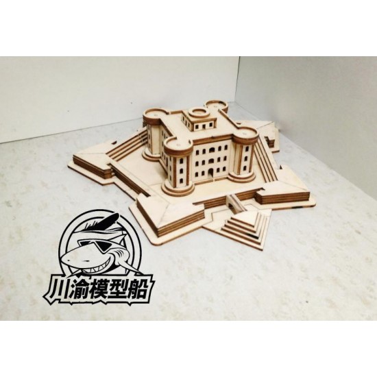 1/700 Bastion Fort Coastal Defence and Fortification Building (wood, 205mm x 188mm)