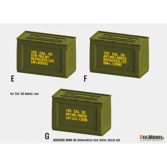 1/35 WWII US Army Ammunition Box Letter Decal Set