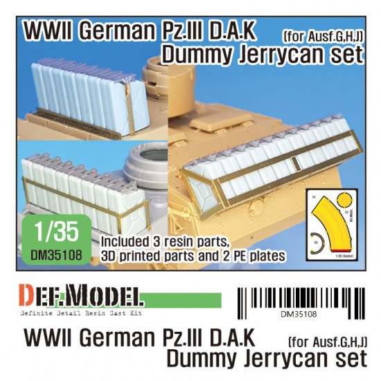1/35 WWII German Pz.III DAK Dummy Jerry Can set for Ausf.G/H/J