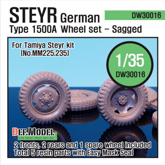 1/35 WWII German Steyr 1500A Sagged Wheels Set for Tamiya kits MM225/235 (5 wheels)
