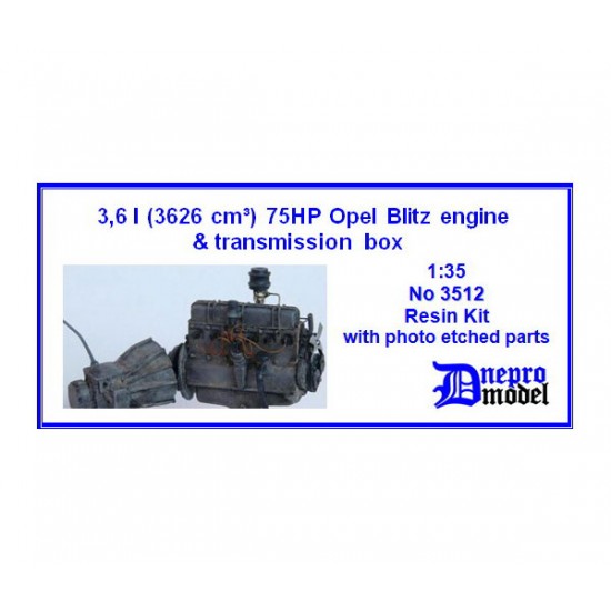 1/35 3.6 l (3626 cm3) 75HP Opel Blitz Engine & Transmissions Box 1/35 3.6 l (3626 cm3) 75HP Opel Blitz Engine & Transmissions Box