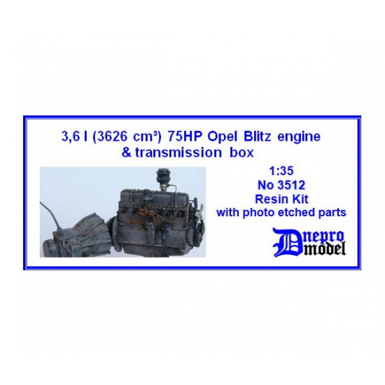 1/35 3.6 l (3626 cm3) 75HP Opel Blitz Engine & Transmissions Box