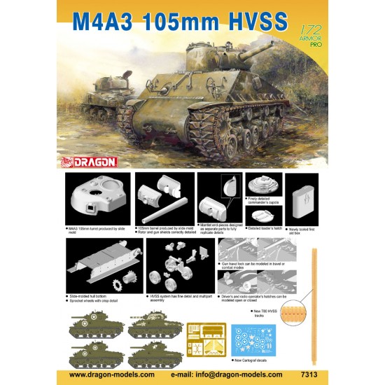 1/72 M4A3E8 Sherman 105mm HVSS 1/72 M4A3E8 Sherman 105mm HVSS