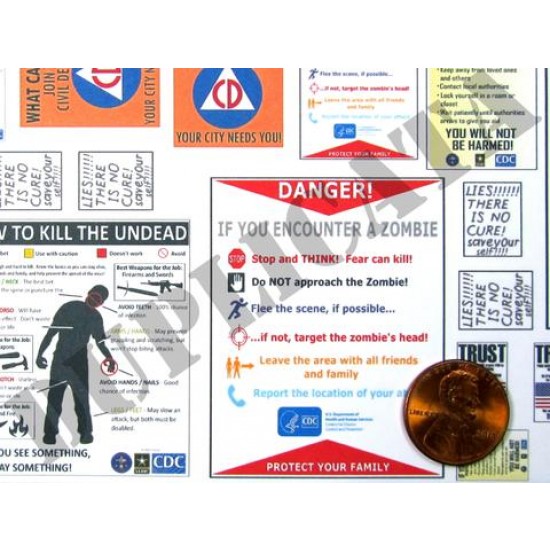 1/35 Zombie Apocalypse Signs