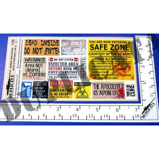 1/35 Zombie Apocalypse Signs