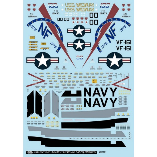 1/48 USN/MC F-4B/J/N Phantom Decal #5 for Academy/Hasegawa/Italeri/Revell/Tamiya 1/48 USN/MC F-4B/J/N Phantom Decal #5 for Academy/Hasegawa/Italeri/Revell/Tamiya