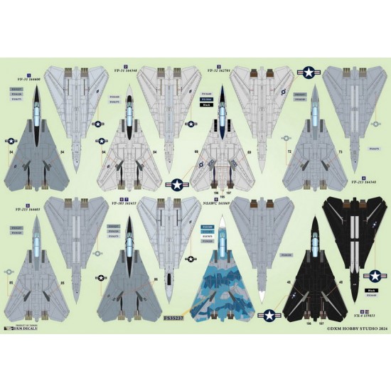 1/72 USN VF-31/VF-32/VF-103/VF-213/NSAWC F-14 Tomcat Decals Collection #5 1/72 USN VF-31/VF-32/VF-103/VF-213/NSAWC F-14 Tomcat Decals Collection #5