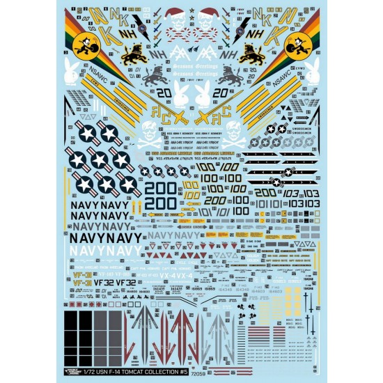 1/72 USN VF-31/VF-32/VF-103/VF-213/NSAWC F-14 Tomcat Decals Collection #5 1/72 USN VF-31/VF-32/VF-103/VF-213/NSAWC F-14 Tomcat Decals Collection #5