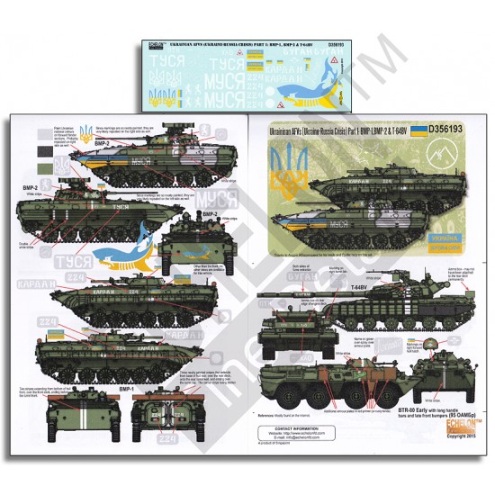 1/35 Ukrainian AFVs (Ukraine - Russia Crisis) Decals Part 1: BMP-1, BMP-2 and T-64BV