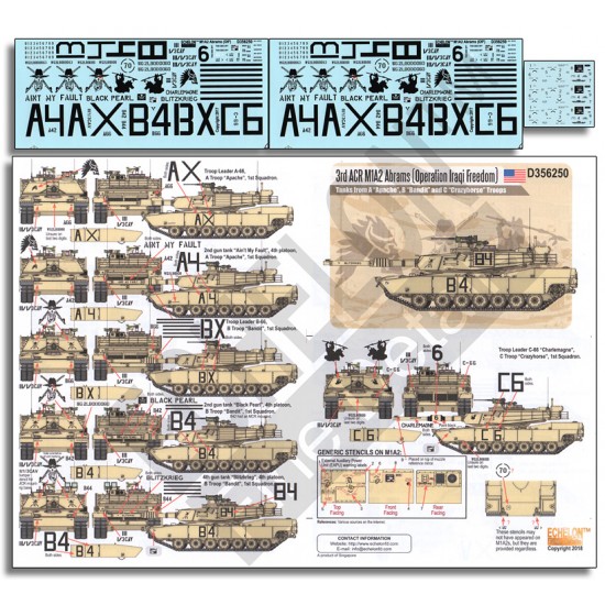 Decals for 1/35 US 3rd ACR M1A2 Abrams (Operation Iraqi Freedom)