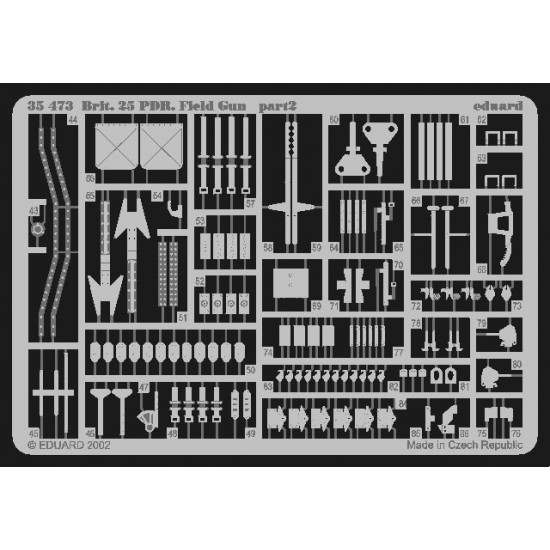 Photo-etched parts for 1/35 British 25-pdr Field Gun for Tamiya kit