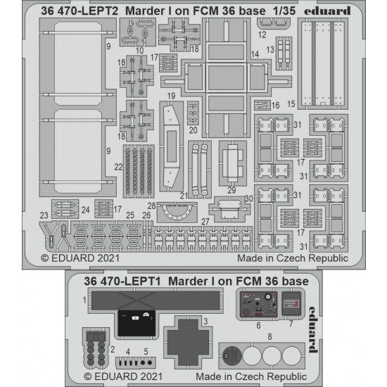 1/35 Marder I on FCM 36 Base Detail Set for ICM kits