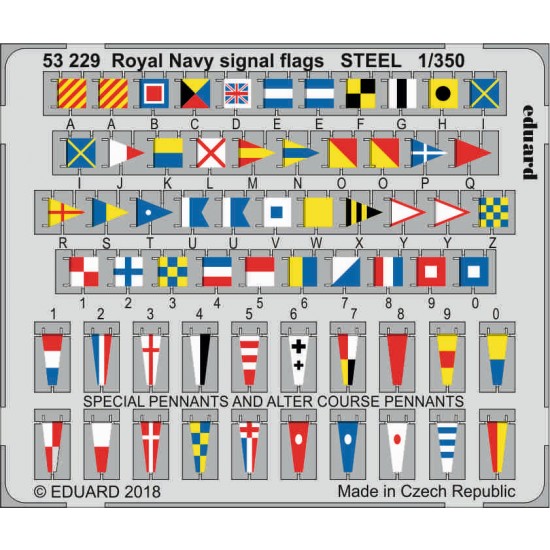 1/350 Royal Navy Signal Flags Steel Parts (PE)